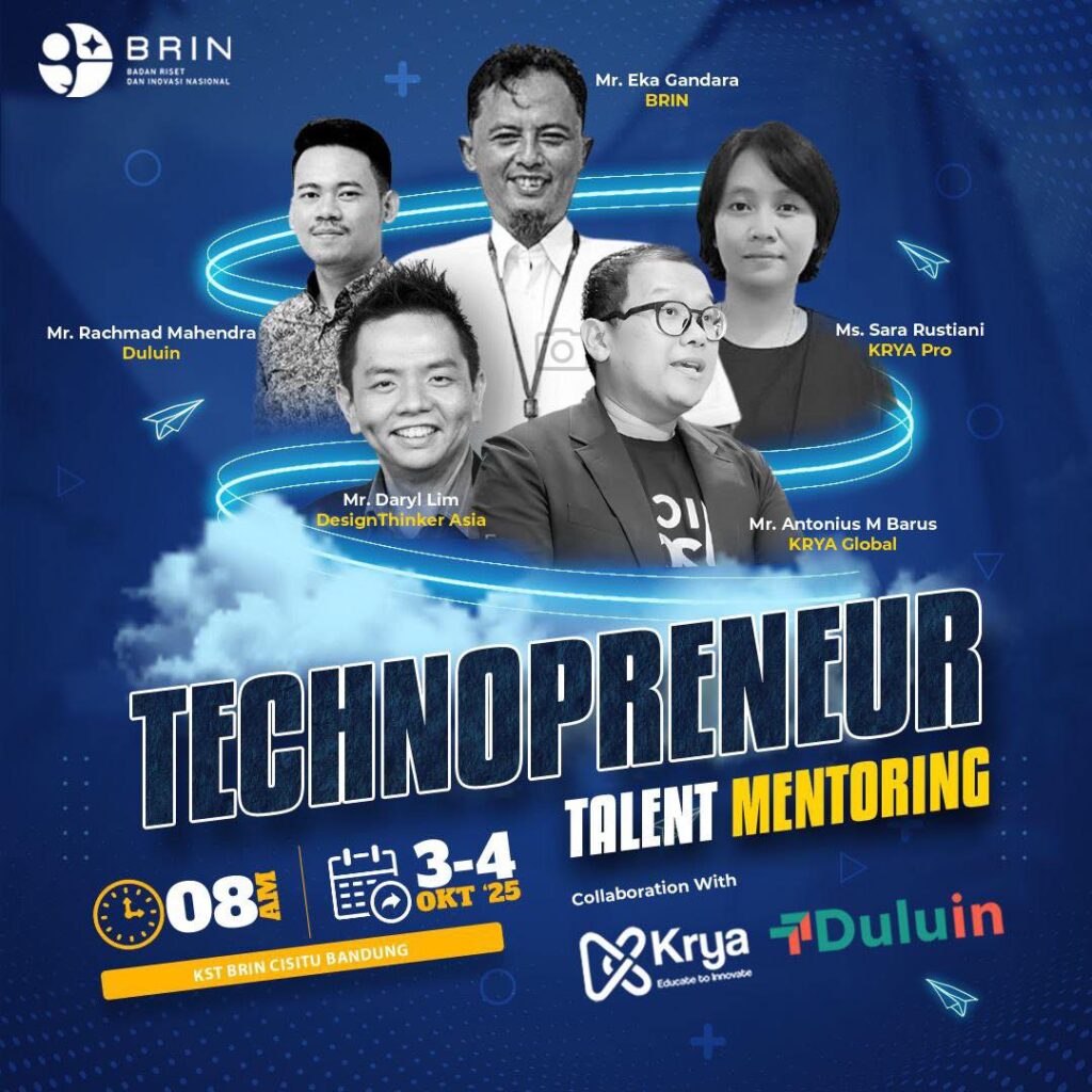 starting today, 3–4 october 2025 at kst brin cisitu bandung 🇮🇩, kryapro presents technopreneur